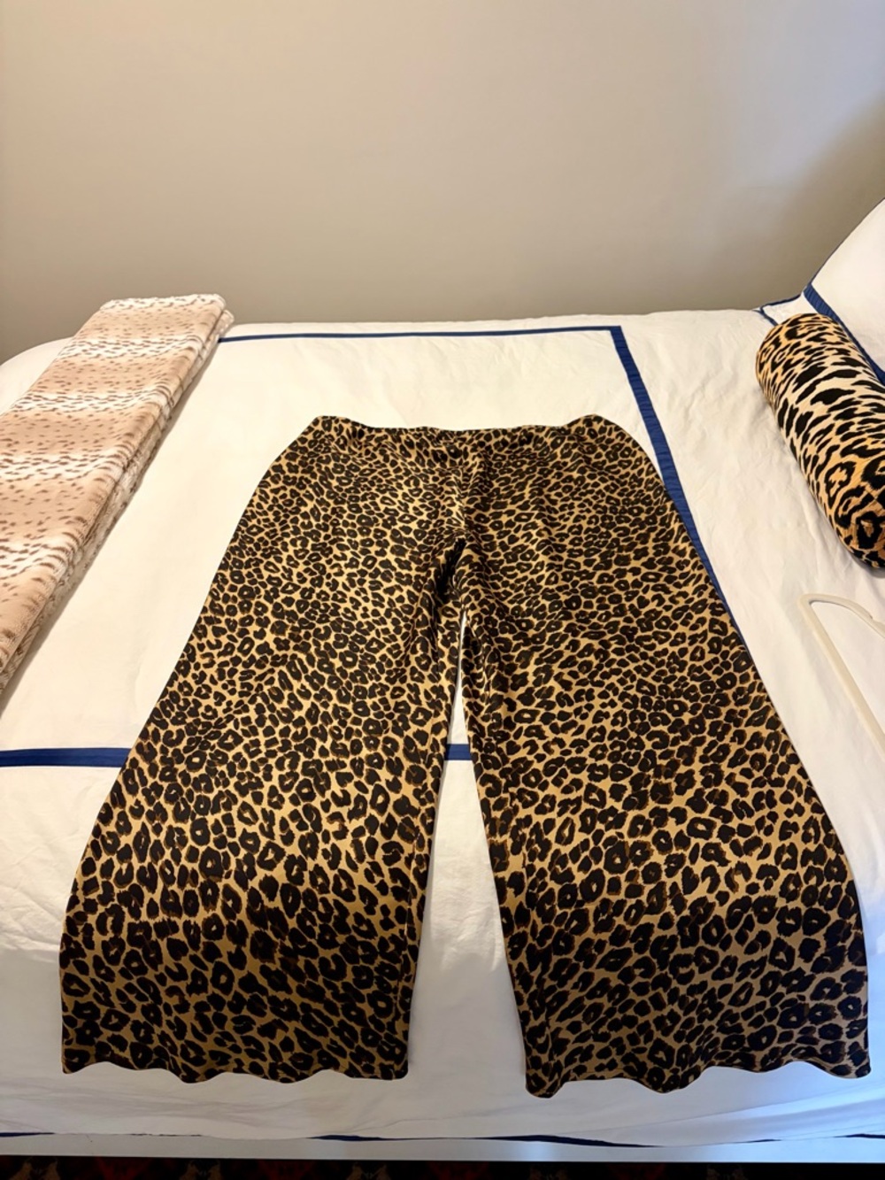 Reformation Leopard-Print Wide Leg Pants - Tan & Black Silky